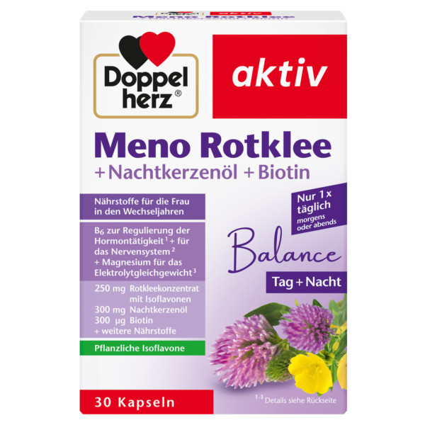Abbildung für DOPPELHERZ Meno Rotklee+Nachtkerzenöl+Biotin Kaps.