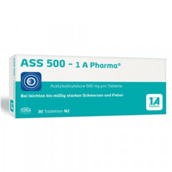 Abbildung für ASS 500-1A Pharma Tabletten