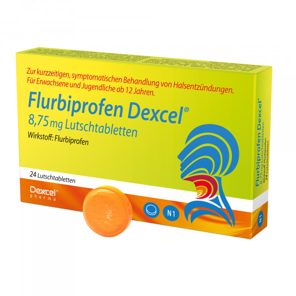 Abbildung für FLURBIPROFEN Dexcel 8,75 mg bei Halsschmerzen Lutschtabletten
