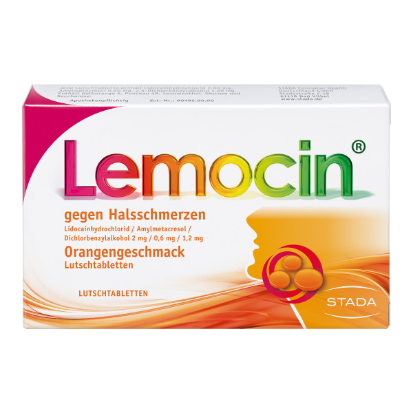 Abbildung für LEMOCIN gegen Halsschmerzen Orangengeschmack Lut.
