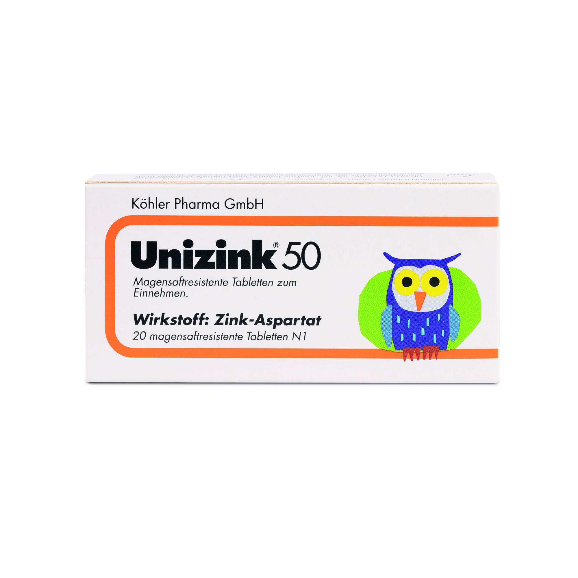 Abbildung für UNIZINK 50 magensaftresistente Tabletten