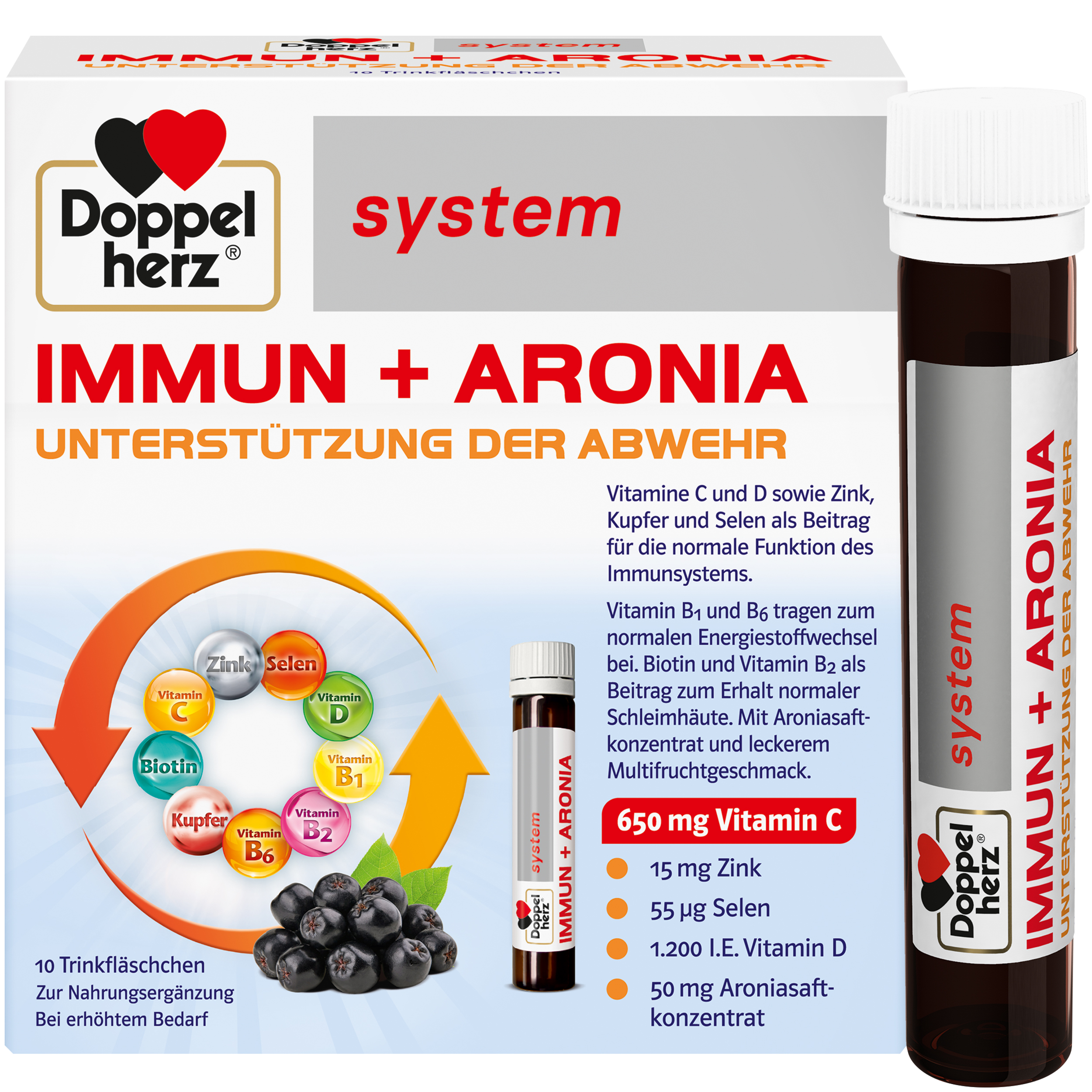 Abbildung für DOPPELHERZ Immun+Aronia system Ampullen