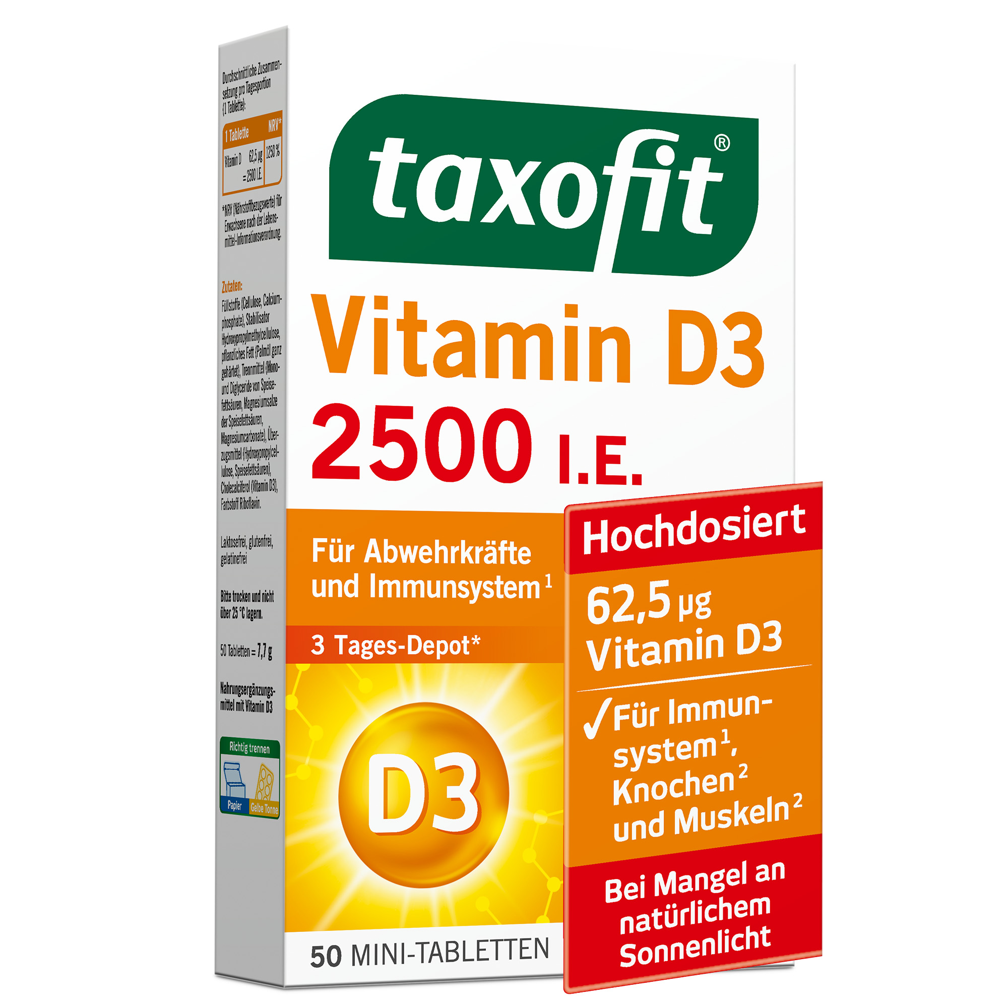 Abbildung für TAXOFIT Vitamin D3 2500 I.E. Tabletten